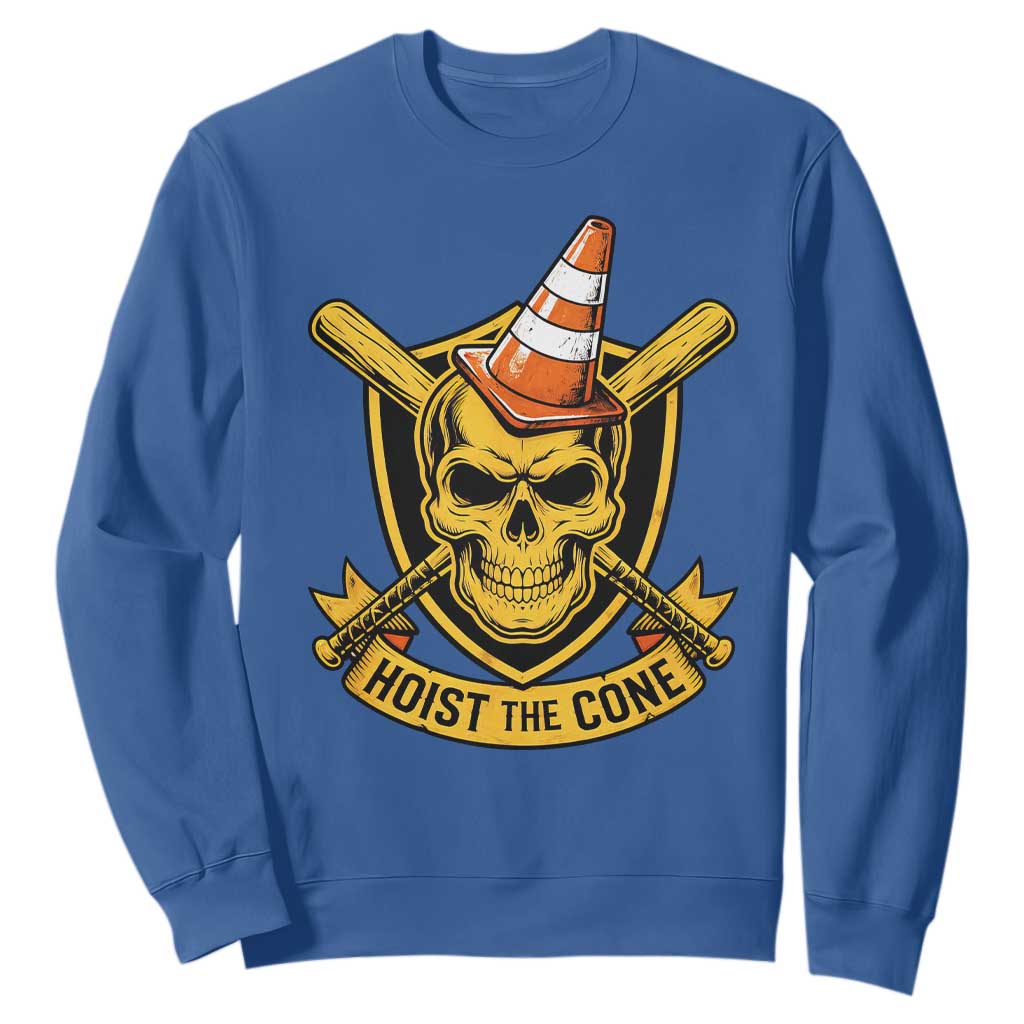 Funny Hoist The Cone Skull Sweatshirt IYKYK Meme Gritty Victory Celebration Sports Fan TS02 Royal Blue Print Your Wear