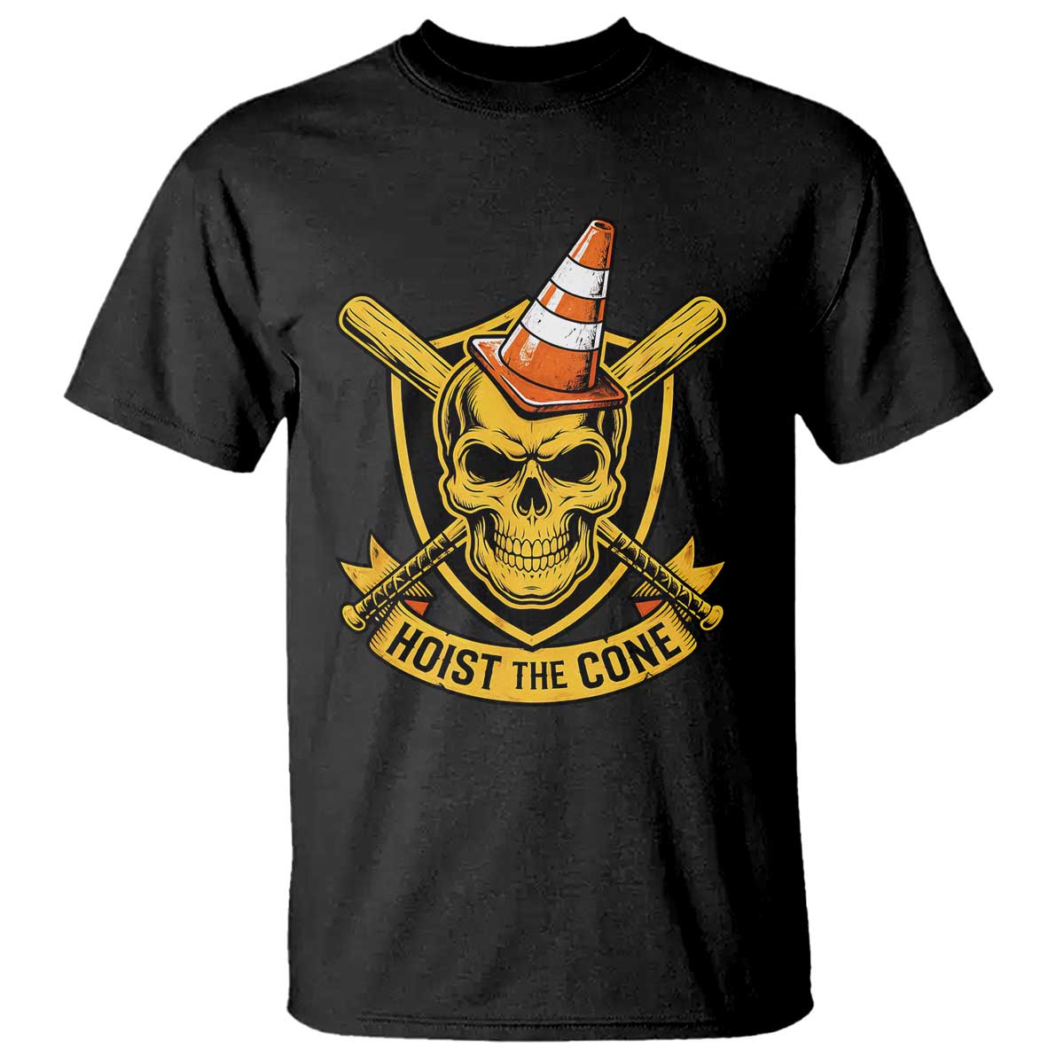 Funny Hoist The Cone Skull T Shirt IYKYK Meme Gritty Victory Celebration Sports Fan TS02 Black Print Your Wear