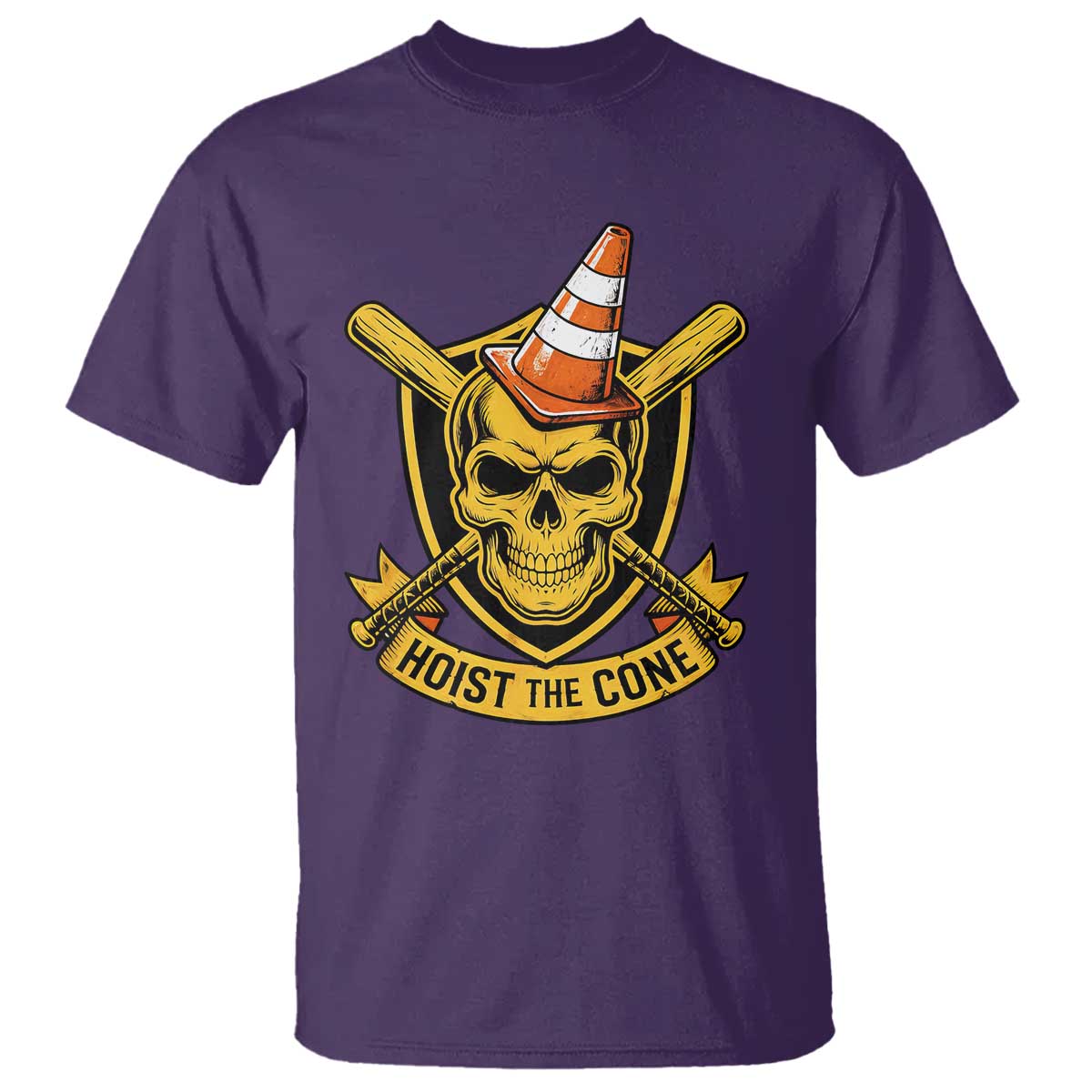 Funny Hoist The Cone Skull T Shirt IYKYK Meme Gritty Victory Celebration Sports Fan TS02 Purple Print Your Wear