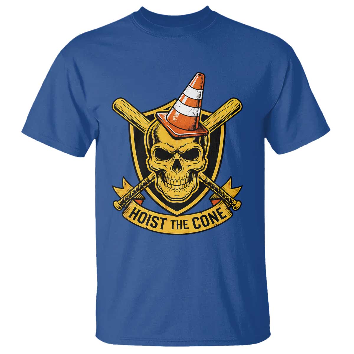 Funny Hoist The Cone Skull T Shirt IYKYK Meme Gritty Victory Celebration Sports Fan TS02 Royal Blue Print Your Wear
