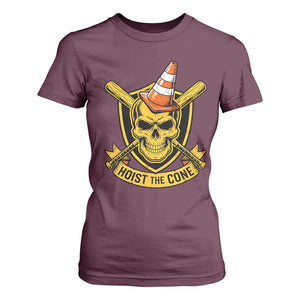 Funny Hoist The Cone Skull T Shirt For Women IYKYK Meme Gritty Victory Celebration Sports Fan TS02 Maroon Print Your Wear