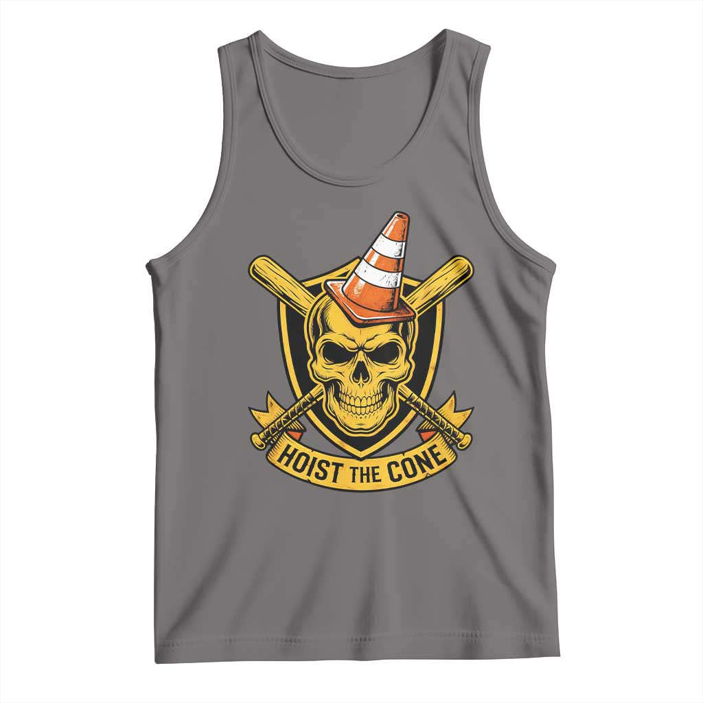 Funny Hoist The Cone Skull Tank Top IYKYK Meme Gritty Victory Celebration Sports Fan TS02 Deep Heather Print Your Wear