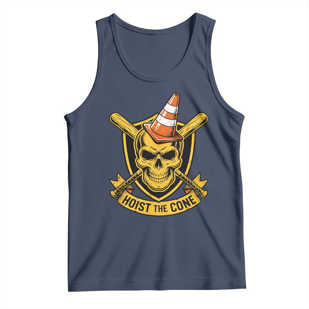 Funny Hoist The Cone Skull Tank Top IYKYK Meme Gritty Victory Celebration Sports Fan TS02 Navy Print Your Wear