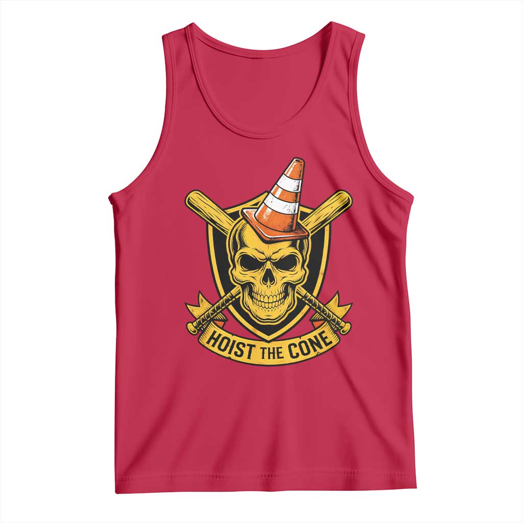 Funny Hoist The Cone Skull Tank Top IYKYK Meme Gritty Victory Celebration Sports Fan TS02 Red Print Your Wear