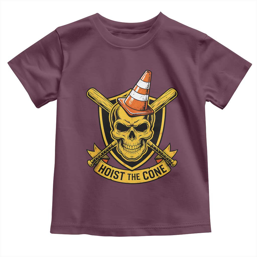 Funny Hoist The Cone Skull Toddler T Shirt IYKYK Meme Gritty Victory Celebration Sports Fan TS02 Maroon Print Your Wear