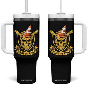 Funny Hoist The Cone Skull Tumbler With Handle IYKYK Meme Gritty Victory Celebration Sports Fan TS02 One Size: 40 oz Black Print Your Wear