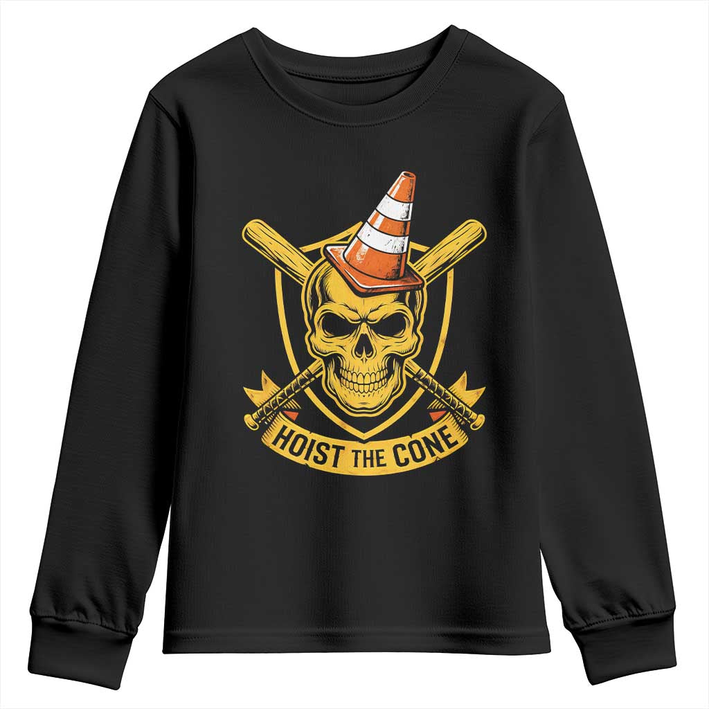 Funny Hoist The Cone Skull Youth Sweatshirt IYKYK Meme Gritty Victory Celebration Sports Fan TS02 Black Print Your Wear