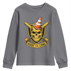 Funny Hoist The Cone Skull Youth Sweatshirt IYKYK Meme Gritty Victory Celebration Sports Fan TS02 Charcoal Print Your Wear