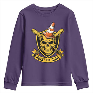 Funny Hoist The Cone Skull Youth Sweatshirt IYKYK Meme Gritty Victory Celebration Sports Fan TS02 Purple Print Your Wear