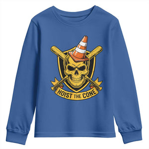 Funny Hoist The Cone Skull Youth Sweatshirt IYKYK Meme Gritty Victory Celebration Sports Fan TS02 Royal Blue Print Your Wear