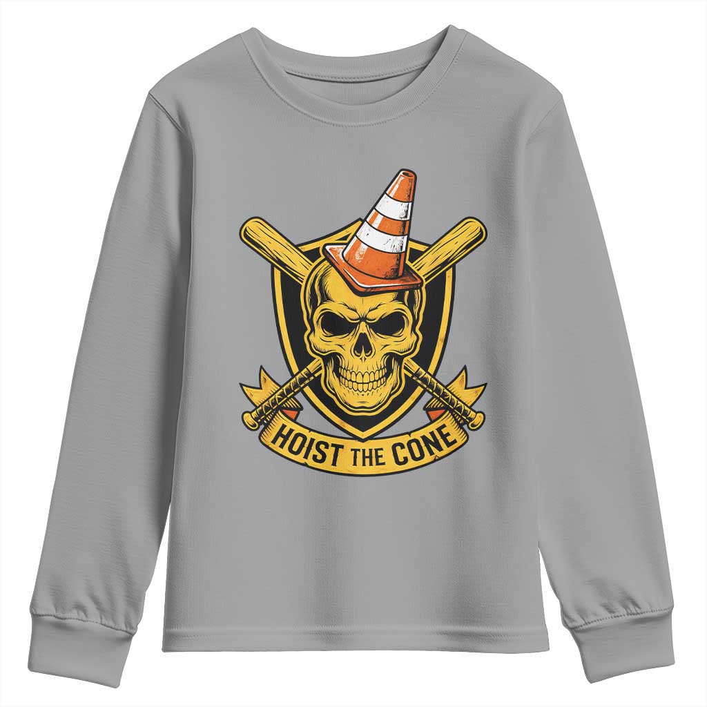 Funny Hoist The Cone Skull Youth Sweatshirt IYKYK Meme Gritty Victory Celebration Sports Fan TS02 Sport Gray Print Your Wear