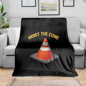 Vintage Hoist The Cone Victory Graphic Throw Blanket Funny Baseball Fan Pride Celebration IYKYK Meme TS02 Print Your Wear