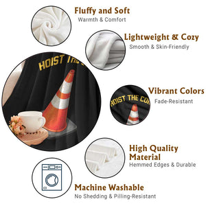 Vintage Hoist The Cone Victory Graphic Throw Blanket Funny Baseball Fan Pride Celebration IYKYK Meme TS02 Print Your Wear