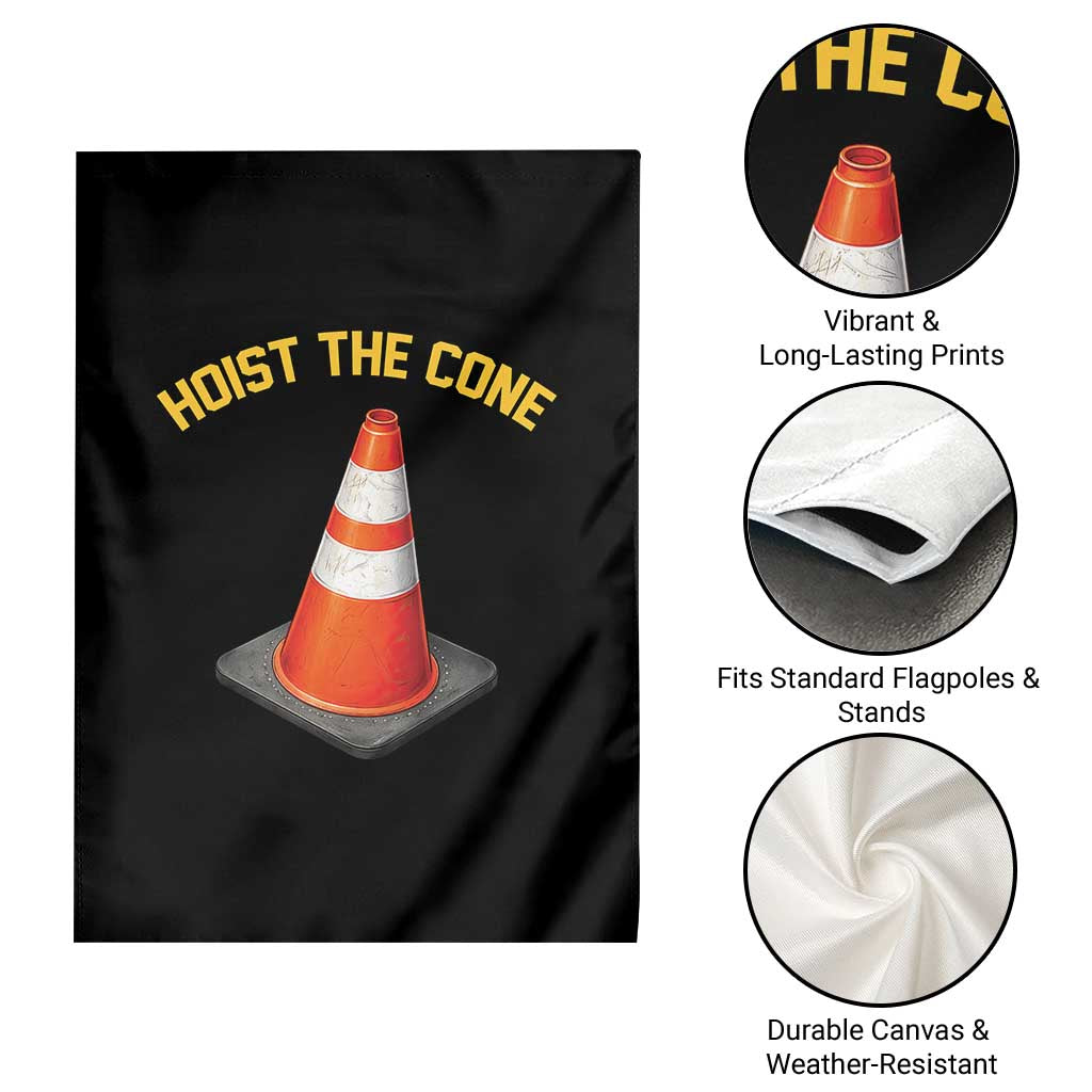 Vintage Hoist The Cone Victory Graphic Garden Flag Funny Baseball Fan Pride Celebration IYKYK Meme TS02 Print Your Wear