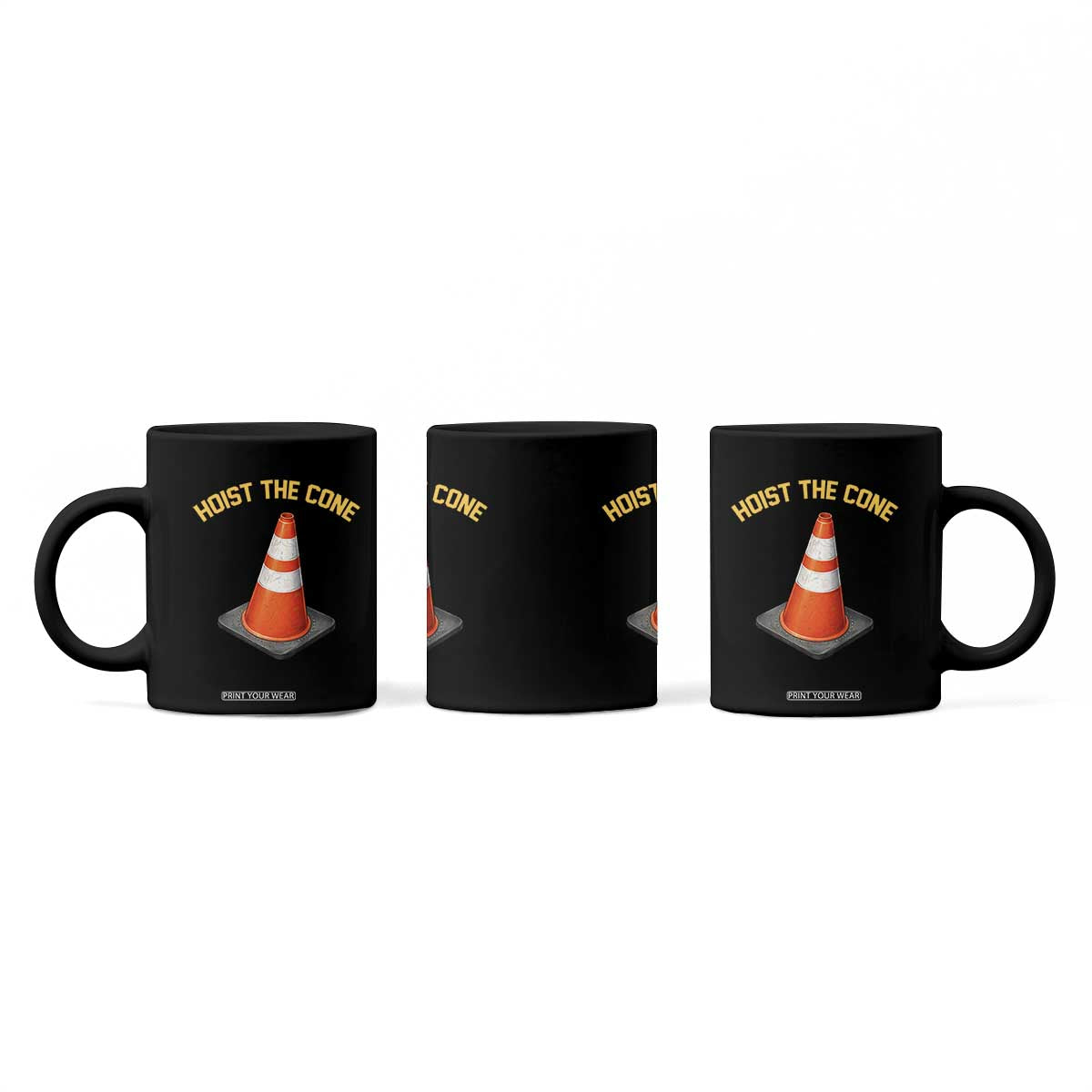 Vintage Hoist The Cone Victory Graphic Coffee Mug Funny Baseball Fan Pride Celebration IYKYK Meme TS02 Print Your Wear
