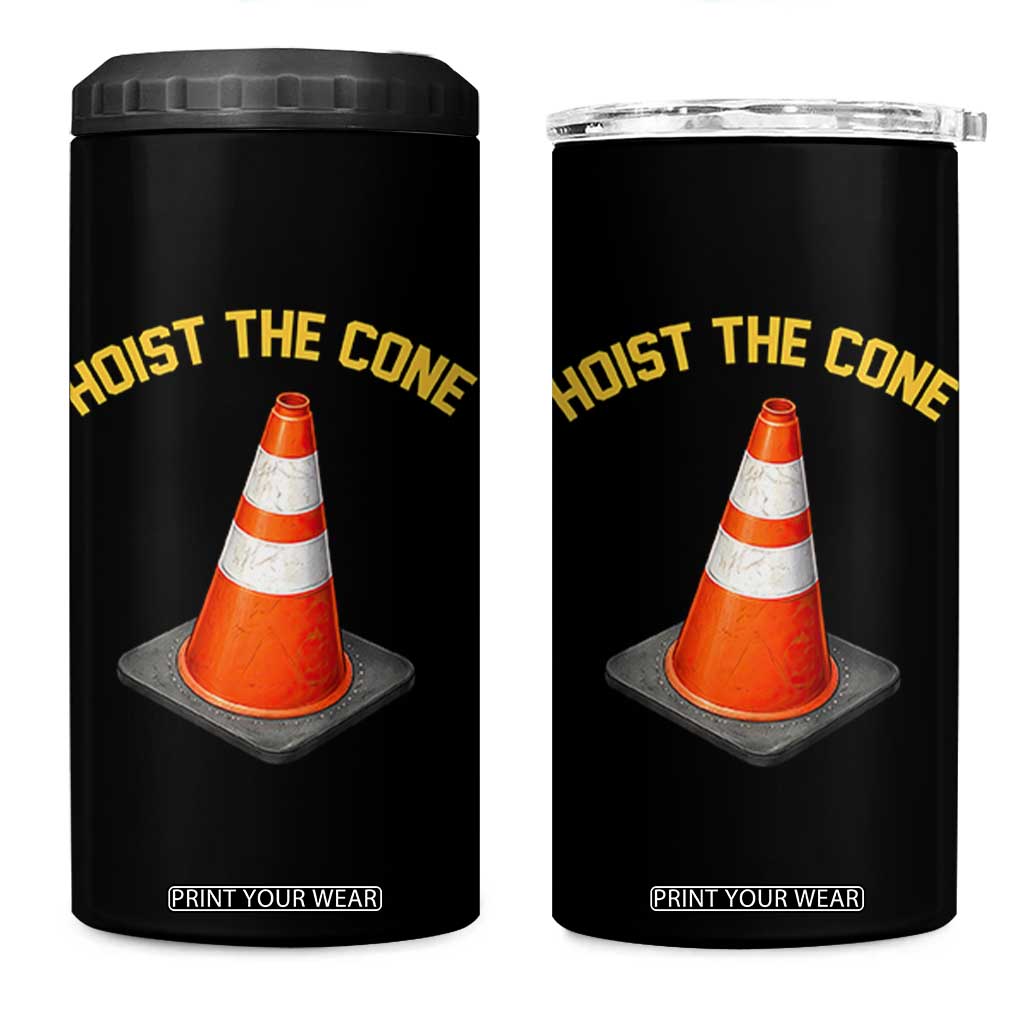 Vintage Hoist The Cone Victory Graphic 4 in 1 Can Cooler Tumbler Funny Baseball Fan Pride Celebration IYKYK Meme TS02 One Size: 16 oz Black Print Your Wear