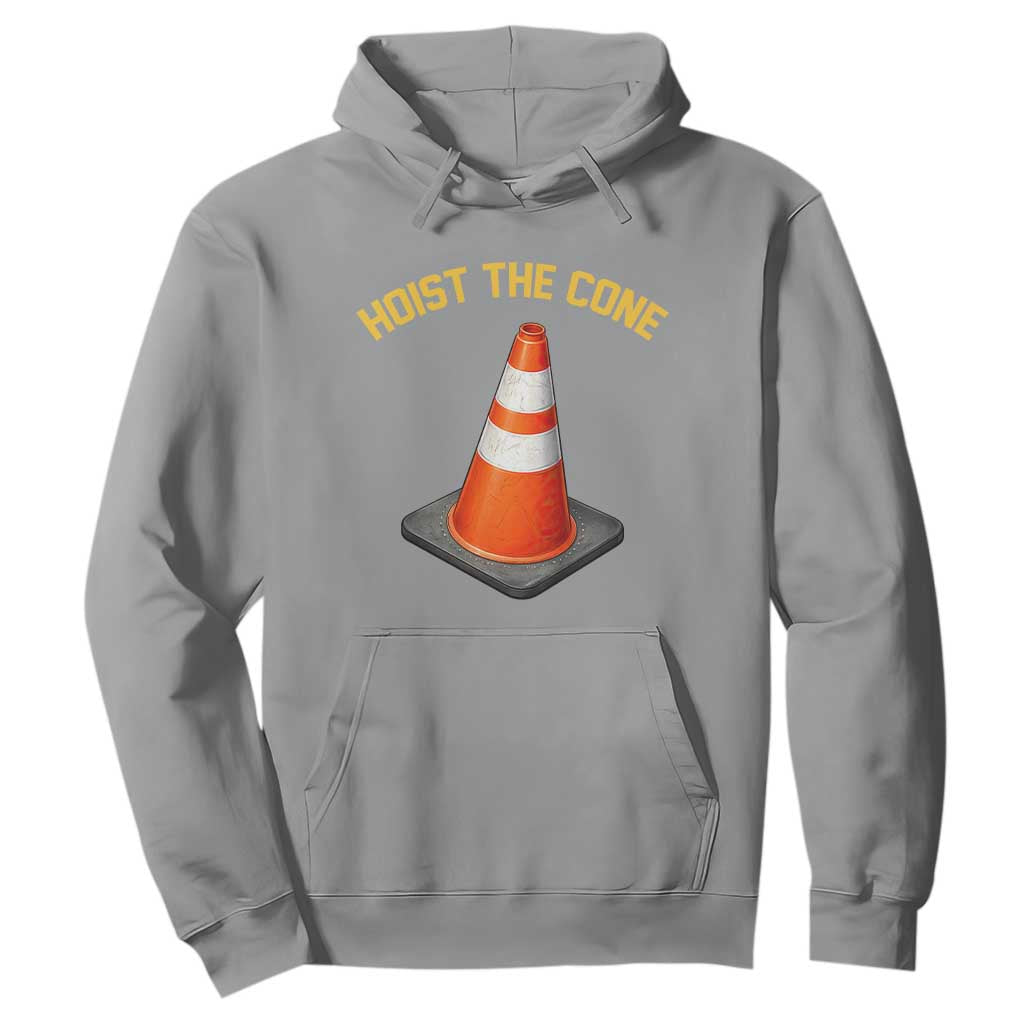 Vintage Hoist The Cone Victory Graphic Hoodie Funny Baseball Fan Pride Celebration IYKYK Meme TS02 Sport Gray Print Your Wear