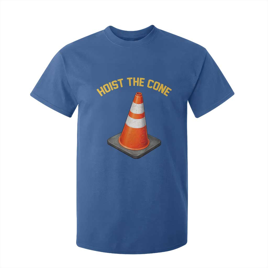 Vintage Hoist The Cone Victory Graphic T Shirt For Kid Funny Baseball Fan Pride Celebration IYKYK Meme TS02 Royal Blue Print Your Wear
