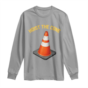 Vintage Hoist The Cone Victory Graphic Long Sleeve Shirt Funny Baseball Fan Pride Celebration IYKYK Meme TS02 Sport Gray Print Your Wear