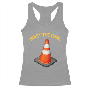 Vintage Hoist The Cone Victory Graphic Racerback Tank Top Funny Baseball Fan Pride Celebration IYKYK Meme TS02 Sport Gray Print Your Wear