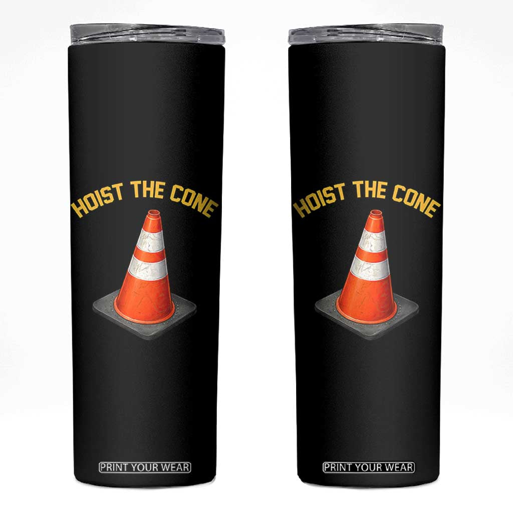 Vintage Hoist The Cone Victory Graphic Skinny Tumbler Funny Baseball Fan Pride Celebration IYKYK Meme TS02 Black Print Your Wear