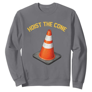 Vintage Hoist The Cone Victory Graphic Sweatshirt Funny Baseball Fan Pride Celebration IYKYK Meme TS02 Charcoal Print Your Wear