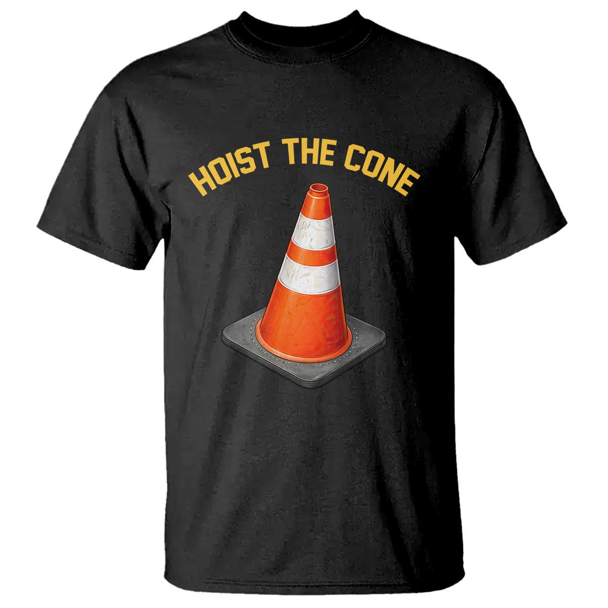 Vintage Hoist The Cone Victory Graphic T Shirt Funny Baseball Fan Pride Celebration IYKYK Meme TS02 Black Print Your Wear