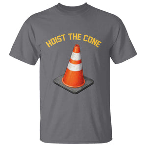 Vintage Hoist The Cone Victory Graphic T Shirt Funny Baseball Fan Pride Celebration IYKYK Meme TS02 Charcoal Print Your Wear