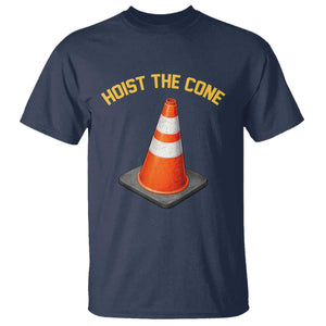 Vintage Hoist The Cone Victory Graphic T Shirt Funny Baseball Fan Pride Celebration IYKYK Meme TS02 Navy Print Your Wear
