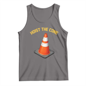 Vintage Hoist The Cone Victory Graphic Tank Top Funny Baseball Fan Pride Celebration IYKYK Meme TS02 Deep Heather Print Your Wear