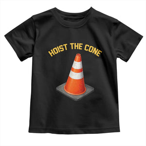 Vintage Hoist The Cone Victory Graphic Toddler T Shirt Funny Baseball Fan Pride Celebration IYKYK Meme TS02 Black Print Your Wear