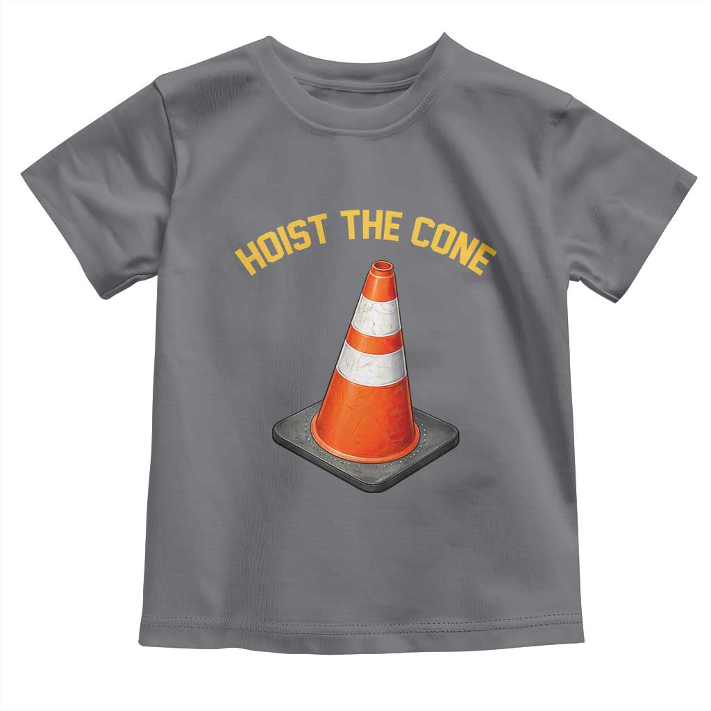 Vintage Hoist The Cone Victory Graphic Toddler T Shirt Funny Baseball Fan Pride Celebration IYKYK Meme TS02 Charcoal Print Your Wear