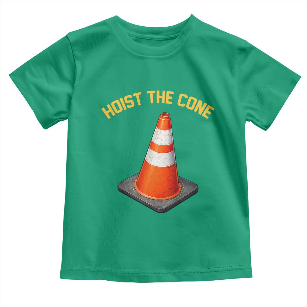 Vintage Hoist The Cone Victory Graphic Toddler T Shirt Funny Baseball Fan Pride Celebration IYKYK Meme TS02 Irish Green Print Your Wear