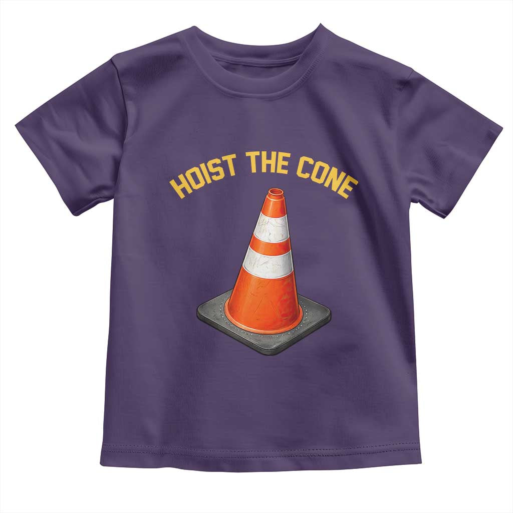 Vintage Hoist The Cone Victory Graphic Toddler T Shirt Funny Baseball Fan Pride Celebration IYKYK Meme TS02 Purple Print Your Wear