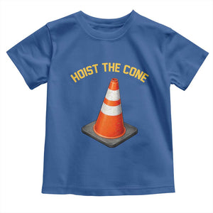 Vintage Hoist The Cone Victory Graphic Toddler T Shirt Funny Baseball Fan Pride Celebration IYKYK Meme TS02 Royal Blue Print Your Wear