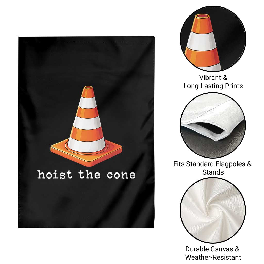 Minimalist Hoist The Cone Typography Garden Flag Funny Baseball Fan Pride Celebration IYKYK Meme TS02 Print Your Wear
