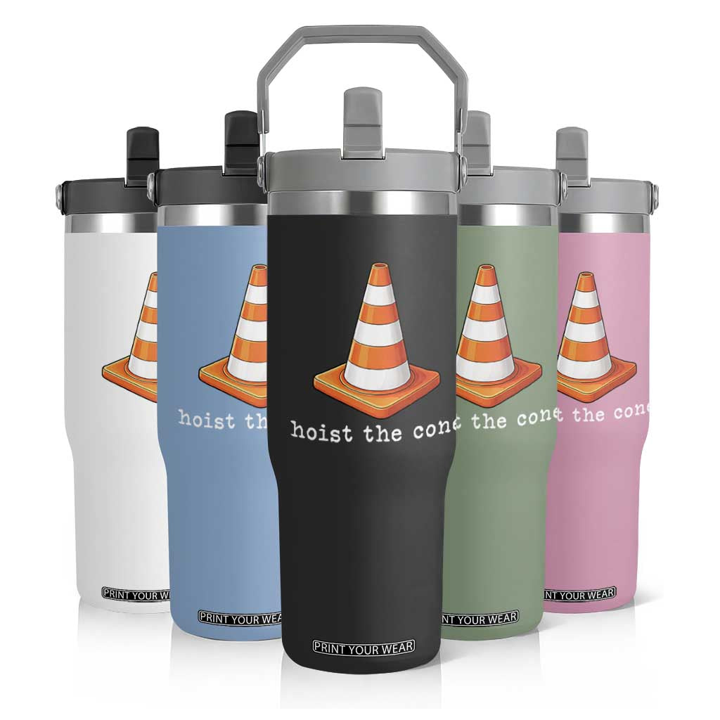 Minimalist Hoist The Cone Typography Flip Straw Tumbler Funny Baseball Fan Pride Celebration IYKYK Meme TS02 Print Your Wear