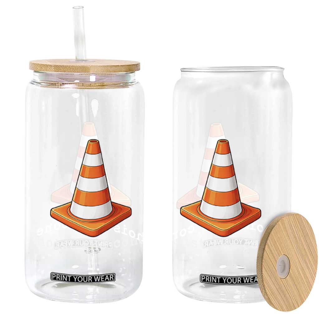 Minimalist Hoist The Cone Typography Glass Can Funny Baseball Fan Pride Celebration IYKYK Meme TS02 Print Your Wear