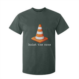 Minimalist Hoist The Cone Typography T Shirt For Kid Funny Baseball Fan Pride Celebration IYKYK Meme TS02 Dark Forest Green Print Your Wear