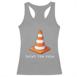 Minimalist Hoist The Cone Typography Racerback Tank Top Funny Baseball Fan Pride Celebration IYKYK Meme TS02 Sport Gray Print Your Wear