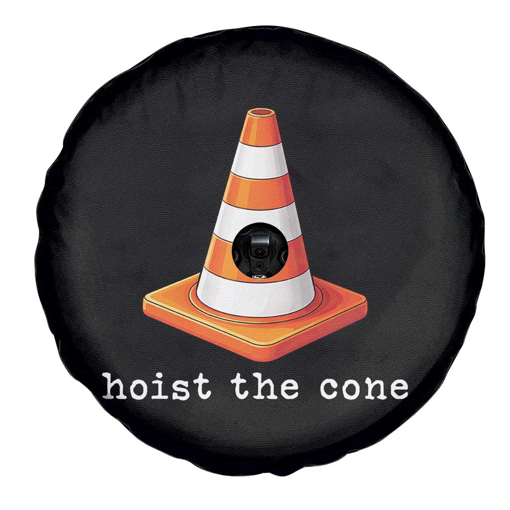 Minimalist Hoist The Cone Typography Spare Tire Cover Funny Baseball Fan Pride Celebration IYKYK Meme TS02 Print Your Wear