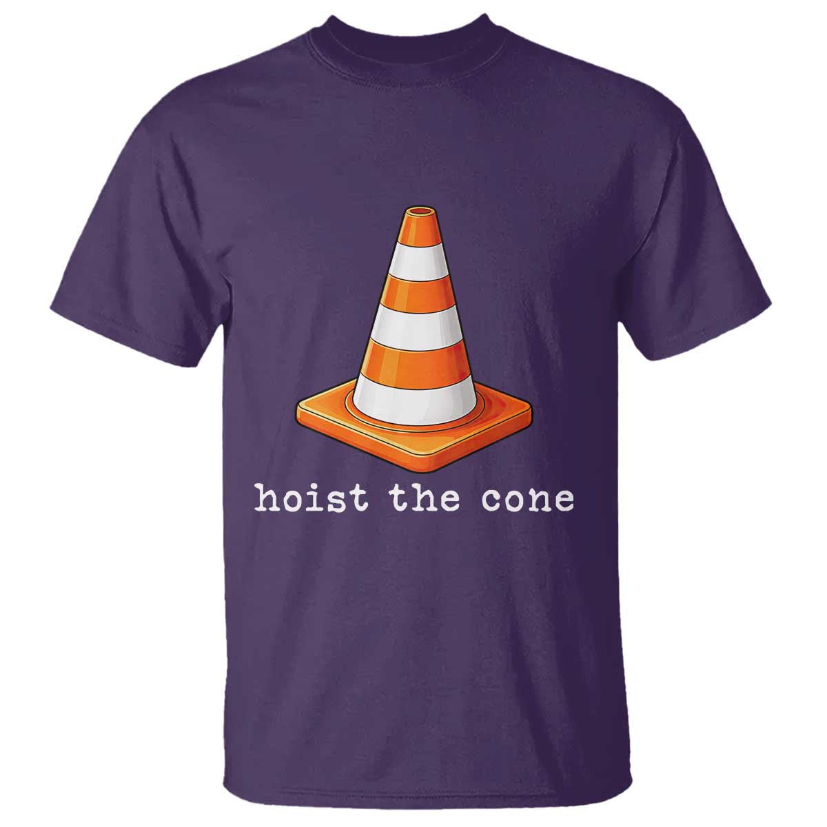 Minimalist Hoist The Cone Typography T Shirt Funny Baseball Fan Pride Celebration IYKYK Meme TS02 Purple Print Your Wear