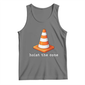 Minimalist Hoist The Cone Typography Tank Top Funny Baseball Fan Pride Celebration IYKYK Meme TS02 Black Heather Print Your Wear