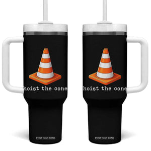 Minimalist Hoist The Cone Typography Tumbler With Handle Funny Baseball Fan Pride Celebration IYKYK Meme TS02 One Size: 40 oz Black Print Your Wear