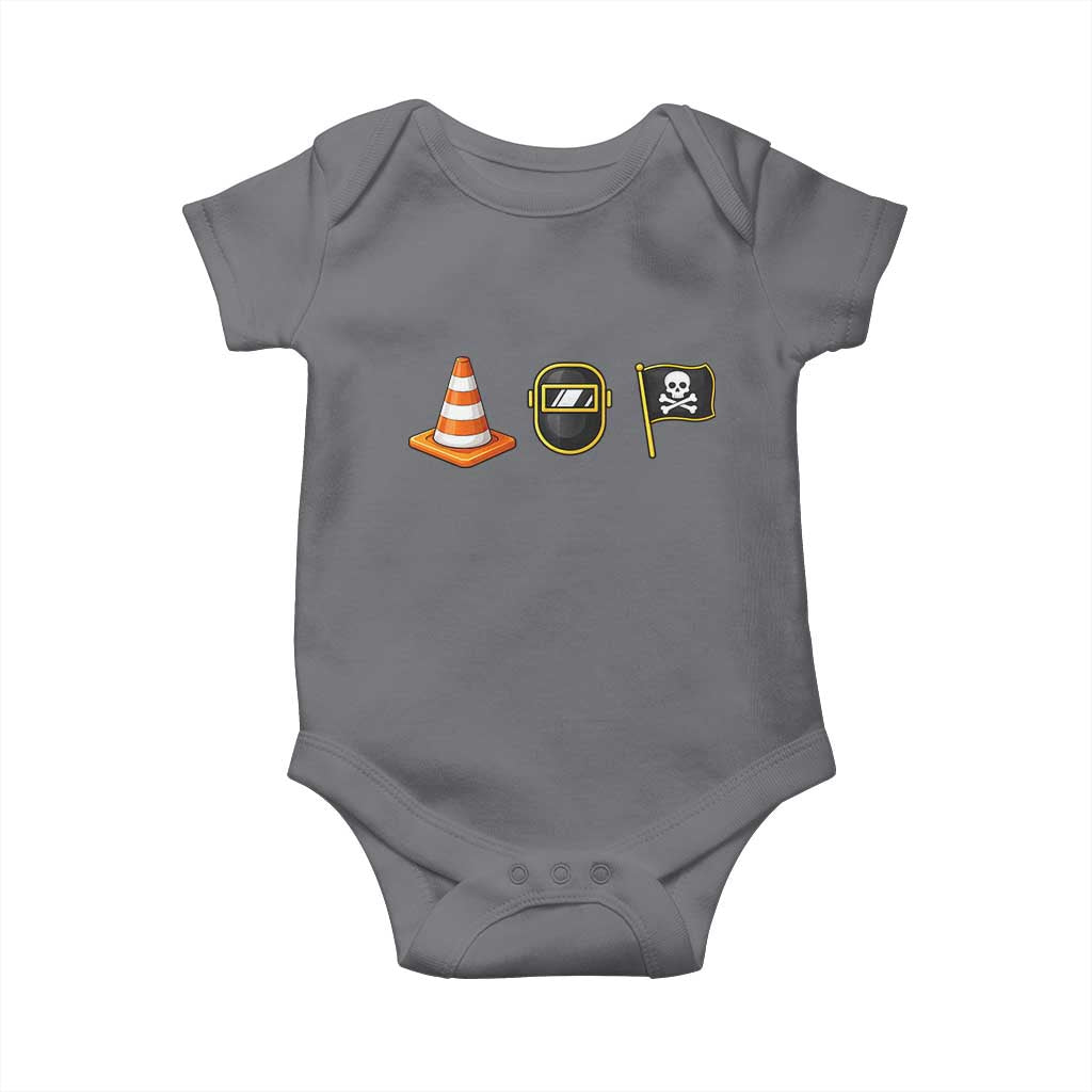 Pittsburgh Victory Icons Rebus Graphic IYKYK Meme Baby Onesie Hoist The Cone Welding Mask Jolly Roger Flag TS02 Charcoal Print Your Wear