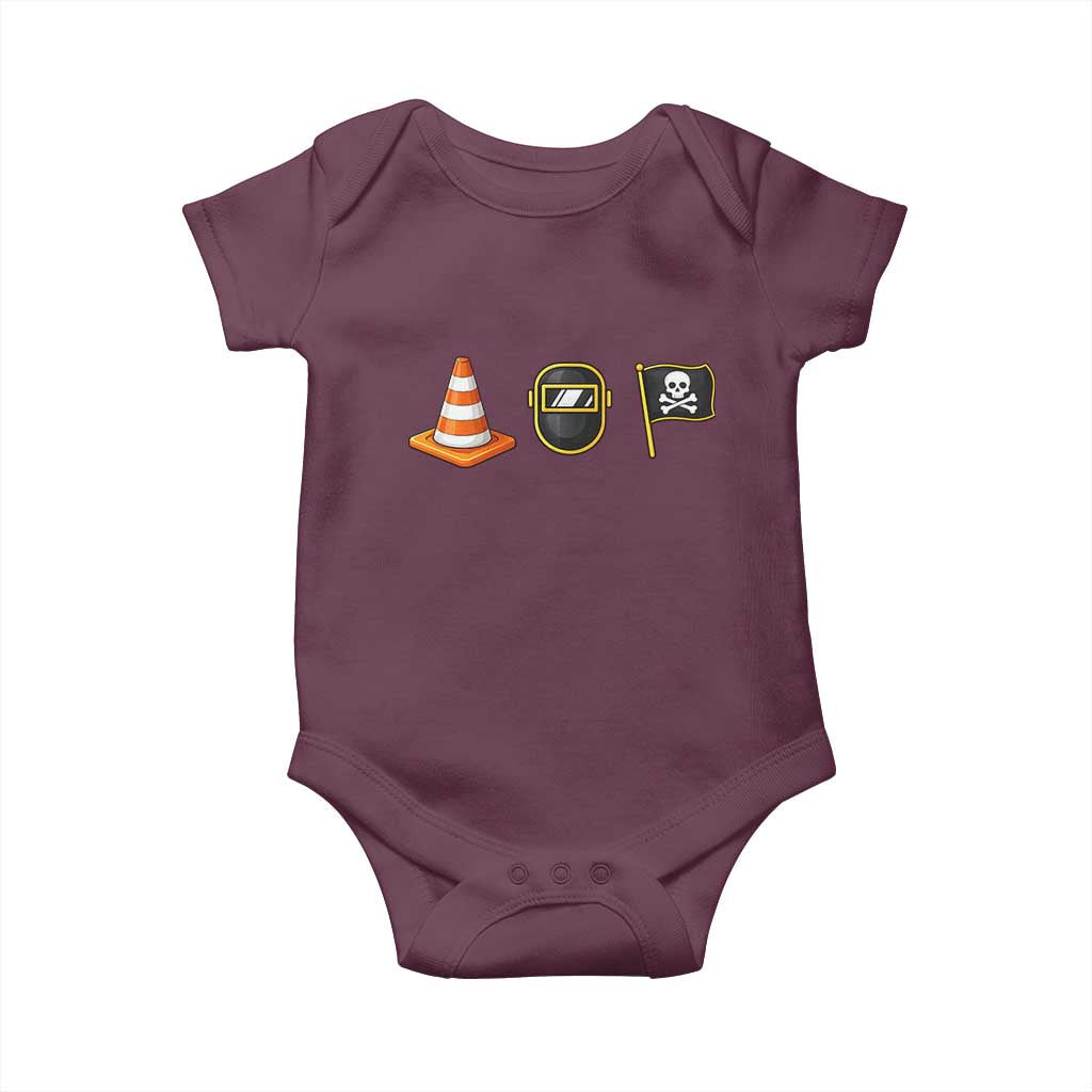 Pittsburgh Victory Icons Rebus Graphic IYKYK Meme Baby Onesie Hoist The Cone Welding Mask Jolly Roger Flag TS02 Maroon Print Your Wear