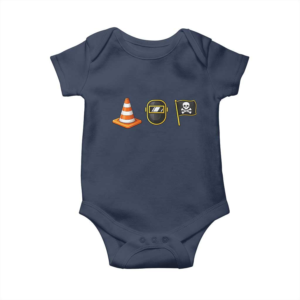 Pittsburgh Victory Icons Rebus Graphic IYKYK Meme Baby Onesie Hoist The Cone Welding Mask Jolly Roger Flag TS02 Navy Print Your Wear