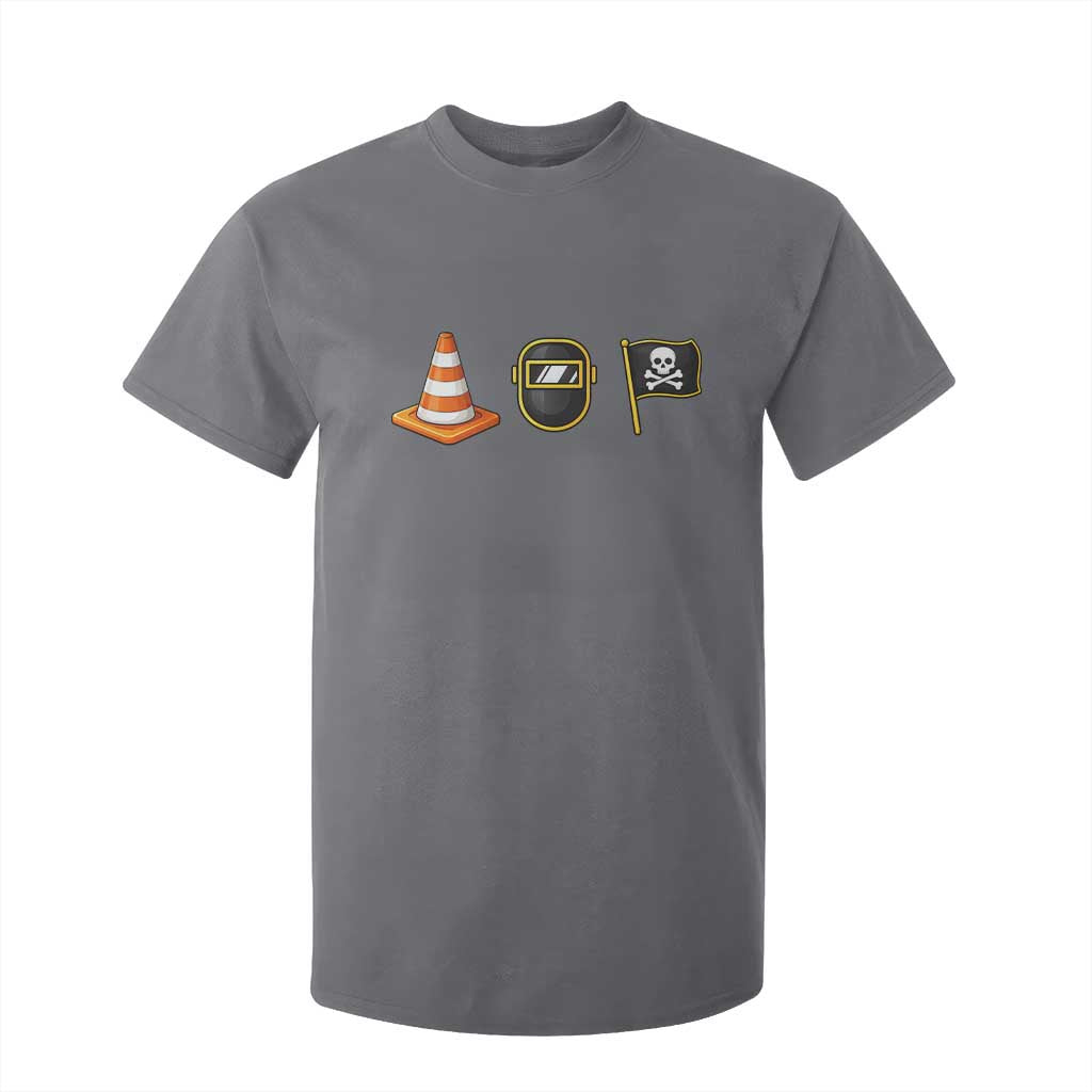 Pittsburgh Victory Icons Rebus Graphic IYKYK Meme T Shirt For Kid Hoist The Cone Welding Mask Jolly Roger Flag TS02 Charcoal Print Your Wear