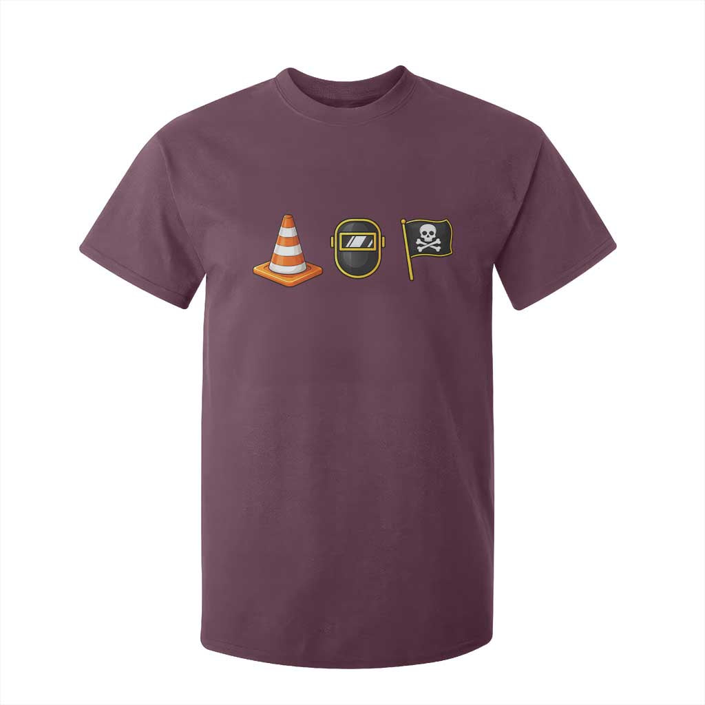 Pittsburgh Victory Icons Rebus Graphic IYKYK Meme T Shirt For Kid Hoist The Cone Welding Mask Jolly Roger Flag TS02 Maroon Print Your Wear