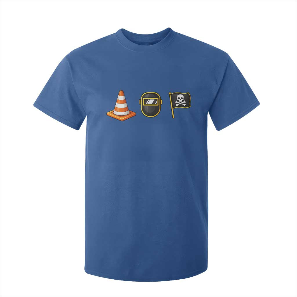 Pittsburgh Victory Icons Rebus Graphic IYKYK Meme T Shirt For Kid Hoist The Cone Welding Mask Jolly Roger Flag TS02 Royal Blue Print Your Wear